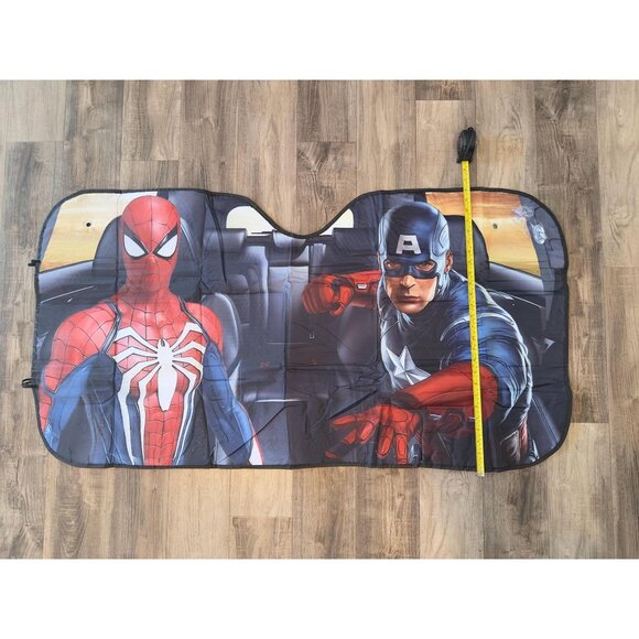 Captain America & Spider-Man Car Sunshade | Front Windshield Sunshade - Picture 4 of 8